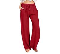 RLEHJN Pantalon en Coton Et Lin pour Femme Pantalon Fluide Femme Été Pantalons Femmes Taille Elastique Mes Commandes Pant Femelle Vente Flash du Jour Et Soldes Tenue De Sport Femmes Cadeau Maman