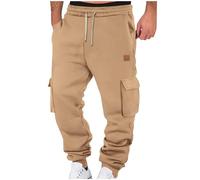 RLEHJN Pantalon Homme Jogging Pas Cher Pantalons De Sport Coton Taille Elastique Pantalon De Jogging Décontracté Pantalon De Travail Pantalon De Survêtement Opaque Rehaussant Les Hanches À Poches