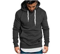 RLEHJN Pull A Capuche Homme Sweat Manches Longues Homme Sweatshirt Athlétique À Capuche Avec Cordon De Serrage Hoodies Sweatshirt Chaud Pullover Ample Couleur Unie Avec Poche Kangourou