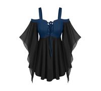 RLEHJN Robe Gothique Femme Patchwork Robe Medievale Femmes À Épaules Dénudées Robes Gothique Sexy Femme Robes Retro À Manches Trompette Halloween Costume Cour Renaissance Victorienne
