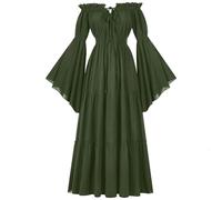 RLEHJN Robe Victorienne Reine Femme Robe De Soirée Palais Vintage Médiéval Dress Maxi À Manches Courte Dress Cosplay Déguisement Carnaval Princesse Robes De Bal Victorienne Costume Cour Rétro