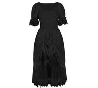 RLEHJN Robe Victorienne Reine Femme Robe De Soirée Palais Vintage Médiéval Dress Maxi À Manches Courte Dress Cosplay Déguisement Carnaval Princesse Robes De Bal Victorienne Costume Cour Rétro