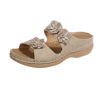 RLEHJN Sandales et Mules Pour Femmes, Compensées Femme été Mode Avec Support de Orthopédique Tongs de Plage et Claquettes de Piscine Plage Sandales Mousse de Yoga Piscine Chaussures
