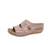 RLEHJN Sandales Femme Été Compensées Orthopédiques Mules Femme Compensees Pantoufles Ete Bout Ouvert Chaussures De Plage Respirantes Chaussures Bohemia Romain Sandals Pantoufle De Vacances Plage