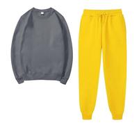 RLEHJN Survêtement Femme Ensemble Jogging Sweats À Col Rond Et Pantalon Femme Taille Elastique Avec Cordon Pantalons De Jogging Sport Gym Sportswear Survêtement De Détente Automne Hiver