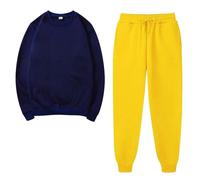 RLEHJN Survêtement Femme Ensemble Jogging Sweats À Col Rond Et Pantalon Femme Taille Elastique Avec Cordon Pantalons De Jogging Sport Gym Sportswear Survêtement De Détente Automne Hiver