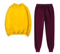 RLEHJN Survêtement Femme Ensemble Jogging Sweats À Col Rond Et Pantalon Femme Taille Elastique Avec Cordon Pantalons De Jogging Sport Gym Sportswear Survêtement De Détente Automne Hiver