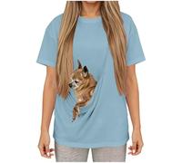 RLEHJN Sweat Capuche Femme sans Manches Pullover Sweatshirt Chic Elegant Sweatshirt Coupe Loose Décontractée Top Sweat Léger Confortable Haut de Sport avec Poche pour Amoureux des Chats et Chiens