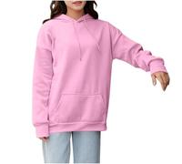 RLEHJN Sweat Femme Capuche Pull Femmes Chic Et Elegant Sweatshirt Ample Confortable Hoodies Rétro Beau De Grande Taille Sweat-Shirt Couleur Unie Manteau Avec Poche Streetwear Pullover