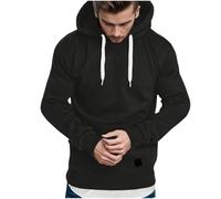 RLEHJN Sweat Homme À Capuche Pull De Manches Longues Poche Kangourou Sweat Pull Homme À Capuche Avec Cordon De Serrage Hoodies Sweatshirt Chaud Pullover Ample Couleur Unie Automne Hiver