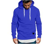 RLEHJN Sweat Homme À Capuche Pull De Manches Longues Poche Kangourou Sweat Pull Homme À Capuche Avec Cordon De Serrage Hoodies Sweatshirt Chaud Pullover Ample Couleur Unie Automne Hiver