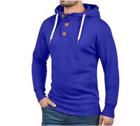 RLEHJN Sweat Manches Longues À Capuche pour Homme Pull avec Cordon De Serrage Et Boutonné Pull De Sport Léger Respirant Doux Élégant Couleur Unie Chemises De Sport Streetwear Vêtements pour Quotidien