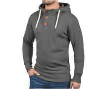 RLEHJN Sweat Manches Longues À Capuche pour Homme Pull avec Cordon De Serrage Et Boutonné Pull De Sport Léger Respirant Doux Élégant Couleur Unie Chemises De Sport Streetwear Vêtements pour Quotidien