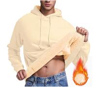 RLEHJN Sweats Homme Polaire Pas Cher Sweat à Capuche Veste avec Zippée Hiver Chaud Épaisse Sherpa Manches Longues Manteaux Poche Zippée Blouson Thermique Casual Travail Sport 2024 Cadeau de Noël Homme