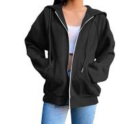 RLEHJN Sweatshirt Femme À Capuche Zippé Veste À Capuche Pour Femme Couleur Unie Sweatshirt À Manches Longues Avec Poche Décontracté Chaude Hoodie Veste Casual Confortable Pour Quotidien