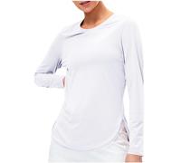 RLEHJN T-Shirt Anti UV Femme À Col Revers Chemise De Protection Solaire Haut De Course Respirant À Manches Longues T-Shirts Protection UV Haut Sport Sun Léger Pour Le Yoga La Running