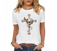 RLEHJN Tee Shirt Femme Été T-Shirt À Manches Courtes Col Rond Imprimé À Fleur T Shirts Avec Graphic Hauts Décontractés Haut D'Été Léger Et Confortable À Col Rond Pour Femme Tenue De Base Pas Cher