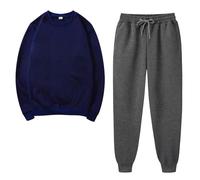 RLEHJN Tenue De Sport Femme Ensemble Sweats À Col Rond Et Pantalon Femme Taille Elastique Avec Cordon Pullover À Manches Longues Pantalons De Jogging Sport Couleur Unie Sportswear Automne Hiver