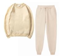 RLEHJN Tenue De Sport Femme Ensemble Sweats À Col Rond Et Pantalon Femme Taille Elastique Avec Cordon Pullover À Manches Longues Pantalons De Jogging Sport Couleur Unie Sportswear Automne Hiver