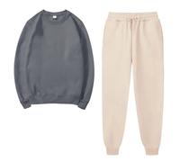 RLEHJN Tenue De Sport Femme Ensemble Sweats À Col Rond Et Pantalon Femme Taille Elastique Avec Cordon Pullover À Manches Longues Pantalons De Jogging Sport Couleur Unie Sportswear Automne Hiver