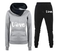 RLEHJN Tenue De Sport Femme Ensemble Sweats À Col Rond Et Pantalon Femme Taille Elastique Avec Cordon Pullover À Manches Longues Pantalons De Jogging Sport Couleur Unie Sportswear Automne Hiver