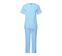 RLEHJN Uniforme Médicale Femme élastique Ensemble Haut Et Pantalons + Blouse Medicale Femme Vêtements Médicals Tenue Infirmiere Blouse Estheticienne Tenue Aide Soignante Cadeau Infirmiere Femme