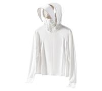 RLEHJN Veste Anti-Uv Upf 50+ Homme À Capuche Rashguard Avec Fermeture Éclair Intégrale Manteau Respirant Et Léger Protection Solaire D'Été Décontractée Vêtements De Protection Solaire Pour L'extérieur