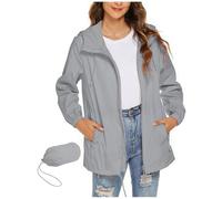 RLEHJN Veste De Pluie Femme Imperméable Vêtement De Pluie Imperméable À Capuche Pour Femme Veste Extérieure Légère Coupe-Vent Pour Cyclisme Voyage Jogging Randonnée Trekking