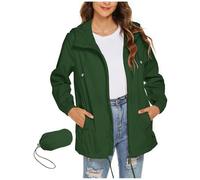RLEHJN Veste De Pluie Femme Imperméable Vêtement De Pluie Imperméable À Capuche Pour Femme Veste Extérieure Légère Coupe-Vent Pour Cyclisme Voyage Jogging Randonnée Trekking