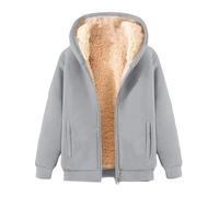 RLEHJN Veste Femmes Cachemire Chaud Oversize Sweat À Capuche Zippé Homme Polaire Hiver Veste Sherpa Laine Chaud Manteau Hiver Chic Blouson Thermique Avec Poches Sweat Grandes Tailles Manteaux