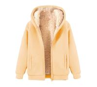 RLEHJN Veste Femmes Cachemire Chaud Oversize Sweat À Capuche Zippé Homme Polaire Hiver Veste Sherpa Laine Chaud Manteau Hiver Chic Blouson Thermique Avec Poches Sweat Grandes Tailles Manteaux