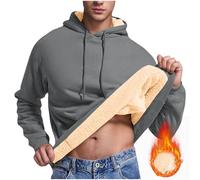 RLEHJN Veste Polaire Homme avec Capuche - Sweat à Capuche Doublée en Polaire pour Hommes, Décontractée, Athlétique