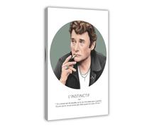 rlfnde Johnny Hallyday Poster sur toile Décoration murale pour salon, chambre à coucher 30 x 45 cm