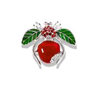 RLHRNDE Broche vintage en forme d'insecte en cristal pour femme et homme, broche en forme de pomme de pin, fraise, citron, broche plaquée or en émail pour fête de mariage, bal de fin d'année