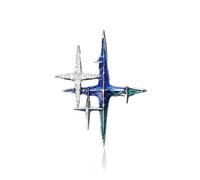 RLHRNDE Unique Planet Broche en émail pour femme - Broche délicate en forme d'étoile et nuage - Plaqué or 18 carats - Oxyde de zirconium - Saturne et lune - Accessoires tendance, Medium, Métal, Zircon