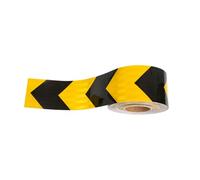 RLIBBAOYI Bande réfléchissante auto-adhésive | Flèche Jaune Noire 5-50cm x 5m : Avertissement et Balisage(10cm)