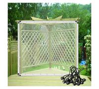 RLINZ Bâche en PVC Transparent avec Œillets, 0.35mm Bache Plastique Transparente Résistant Aux Intempéries Rideaux de Pluie pour Serre Jardin Pergola (2x2m/6.56x6.56ft)