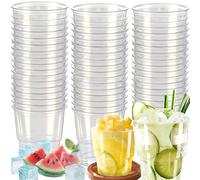 Rliocvhe 50 Pièces Gobelet Plastique 200ml, Gobelets en Plastique Réutilisables Transparent, Verres à Cocktail pour Anniversaires, Mariages, Fêtes, Noël, Whisky, tout évènement