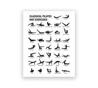 RLJHG Affiche Decoration Murale Yoga Musculation Guide Toile Peinture Peinture Pilates EntraîNement Murale Art Classique Pilates Exercices Poster Pilates Murale DéCor 40x60cm x1 sans Cadre