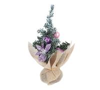 RLKHXBS 1 piè, décor de Bureau Artificiel pour Maison de poupée Miniature, Arbre de Table de noël, bonsaï de noël, décor de scène de noël givré, Jour de commémoration