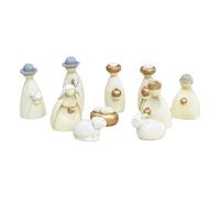 RLKHXBS 10x Naissance de Jésus Statue Ornement Collection d'œuvres d'art Figurine en résine Mangeoire Scène Sculpture pour Centres de Table de Couloir, Multi