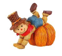 RLKHXBS 1PC Résine Pumpkin Scarecrow Ornement Creative Halloween Decor for Home Party Unique Lovest Harvest Season Decoration for Table Desk Display