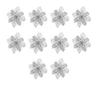 RLKHXBS Accessoires de Nativité 10 pièces Fleurs de Paillettes de Noël Fleurs de Poinsettia Artificielles Ornements pour Noël Nouvel an Ornements décoration de la Nativité Jour de commémoration