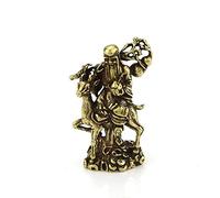 RLKHXBS Antique Ware, Riding Deer, Longevity Star, Micro Carved Bronze Statue, Pure Copper Ornament