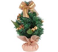RLKHXBS Artificiel Artificiel avec Ornements Miniatures dans Une Base en Toile de Jute pour décoration de Vacances de Noël, Brosse à Bouteille, Arbres, Jour de commémoration