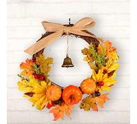 RLKHXBS Automn Pumpkins Wreath Christmas Home Door Mariage Nouvel an Fausses Plantes Fleurs artificielles pour Halloween Noël Party décorations