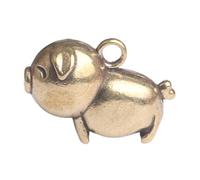RLKHXBS Brass Antique Cartoon Car Keychain Pig Q-Version Pendant, Copper Ware