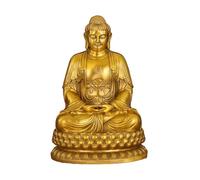 RLKHXBS Brass Zen Home Worship Buddha Statue Office Living Room Entrance Decoration Ornaments Buddhist Statues