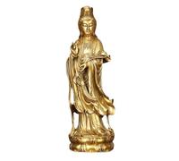 RLKHXBS Buddha Statue Brass Standing Guanyin Copper Ornaments Crafts Living Room Zen Meditation Home Furnishings Buddhist Statues