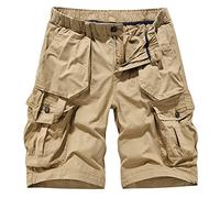 RLKHXBS Cargo Shorts for Men Multi Pocket Pants Fashion Loose Versatile Shorts Zipper Casual Sports Outdoor Khaki Shorts